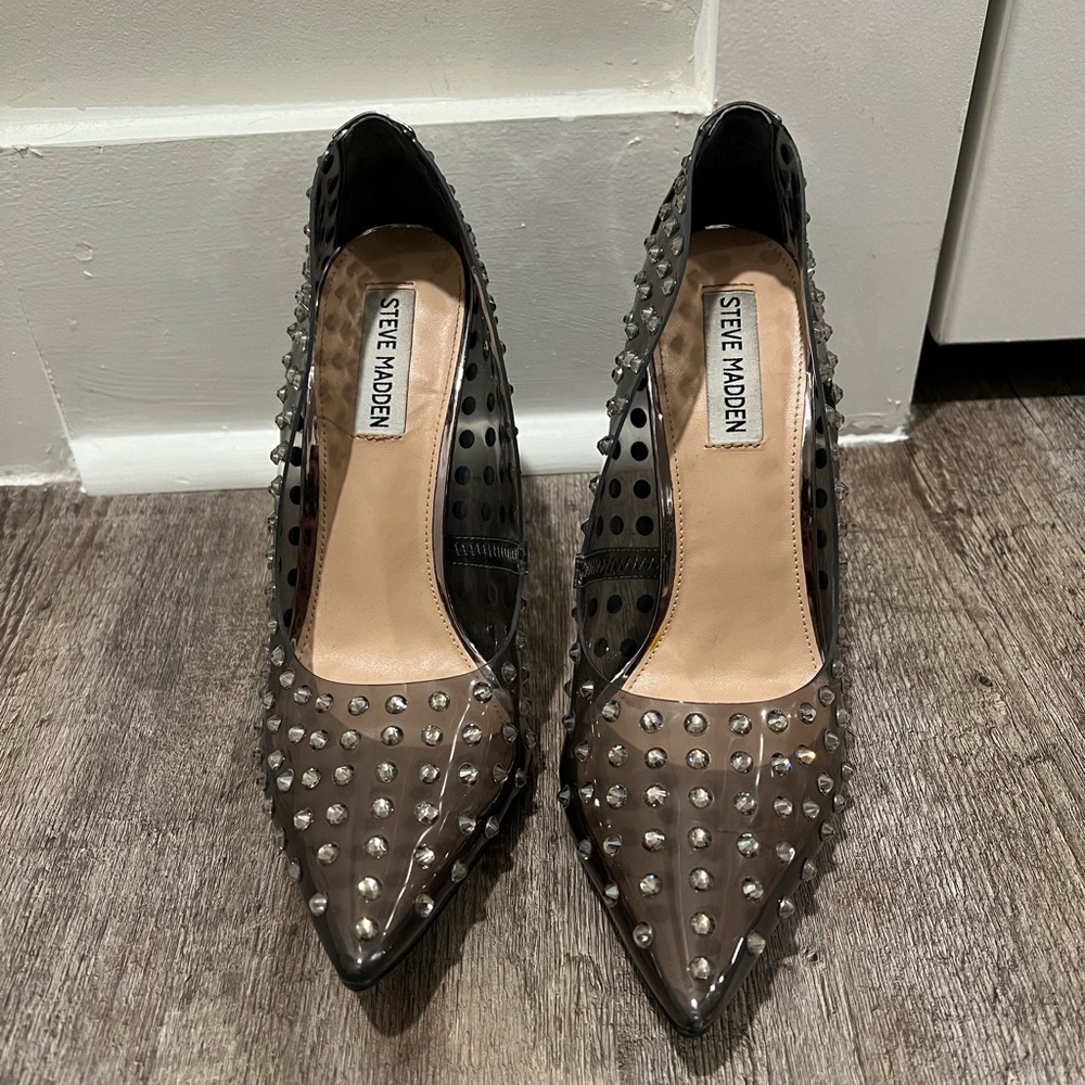 Steve Madden smoke studded stilettos